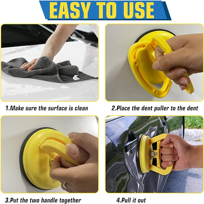 Car Dent Puller, Car Dent Remover Puller 3 Packs Strong Suction Dent Removal Kit for Cars, Big Dent Popper for Car Dent Repair, Suction Cup Car Dent Puller for Smaller Areas, Screen, Objects Moving